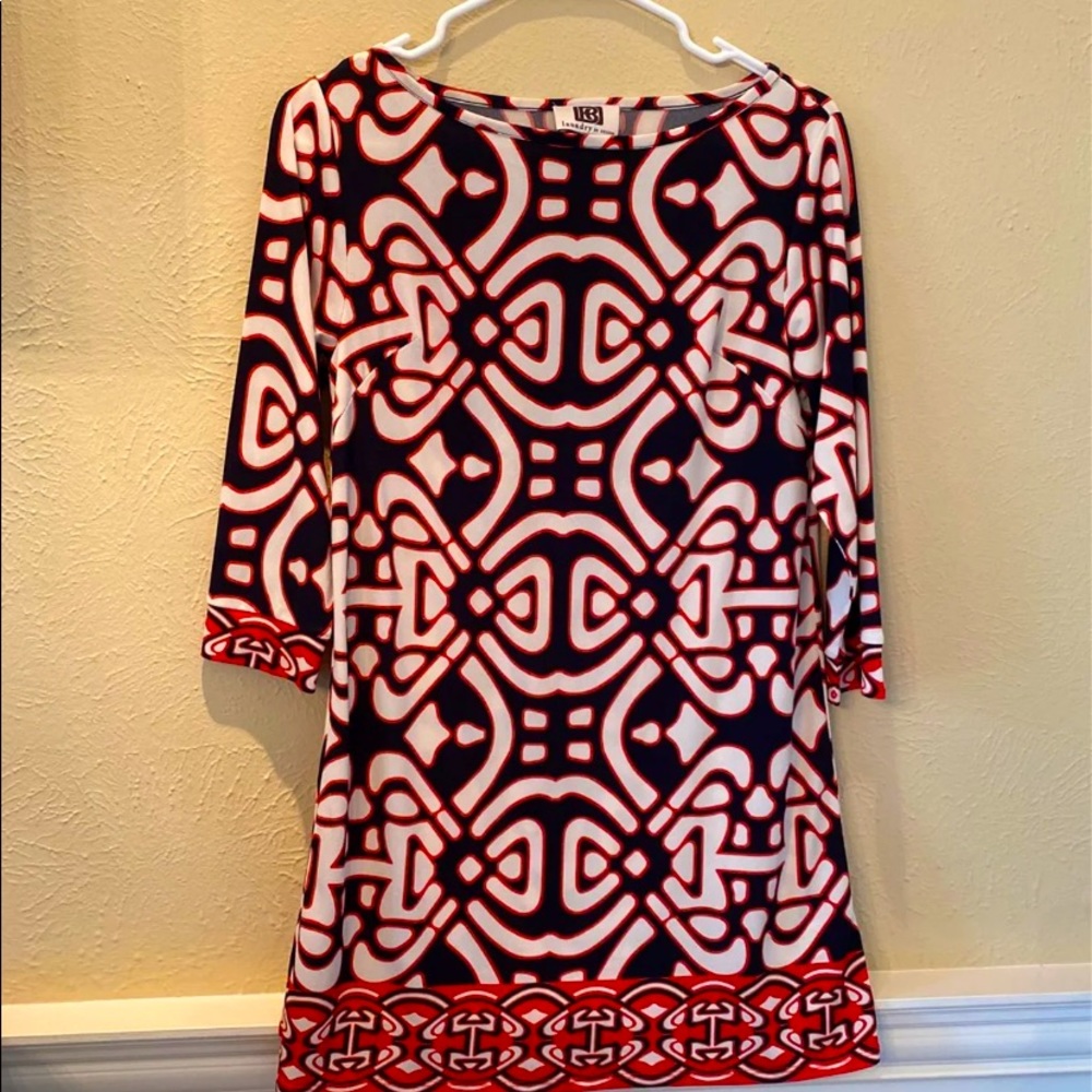 Laundry by Design Red White Blue Tunic Dress